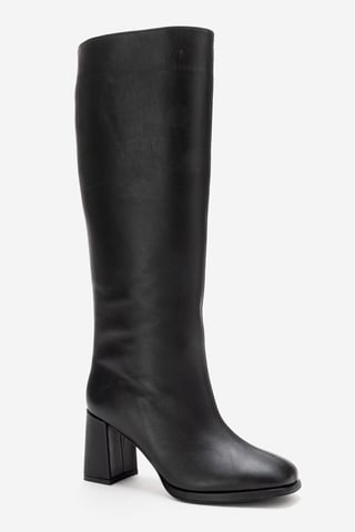 Javen Leather Block Heel Boot