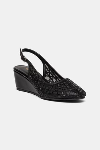 None Embellished Wedge Pump