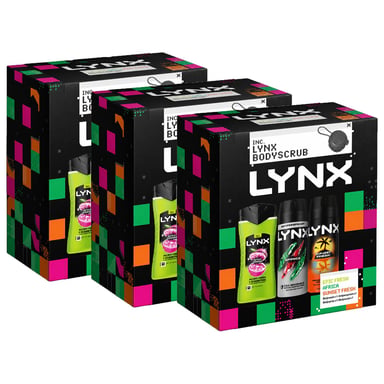 LYNX All Stars Trio & Body Scrub Gift Set 3 piece, Pack of 3