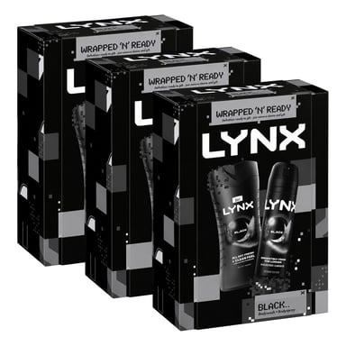 Lynx Black Duo Gift Set 2 piece, Pack of 3