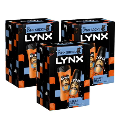 LYNX Sunset Fresh Duo & Socks Gift Set 2 piece, Pack of 3