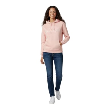 Jack Wills Womens/Ladies Graphic Logo Hoodie (Soft Pink)