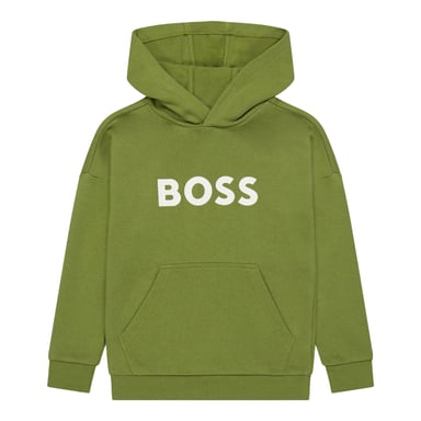 Boss Childrens/Kids Lettering Print Regular Hoodie (Green)