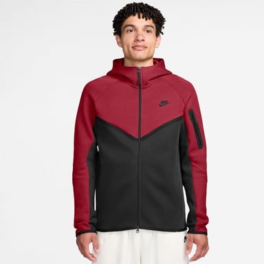 Nike Mens Tech Chevron Full Zip Hoodie (Red/Black)