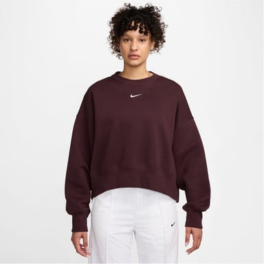 Nike Womens/Ladies Phoenix Fleece Crew Neck Oversized Sweatshirt (Burgundy)