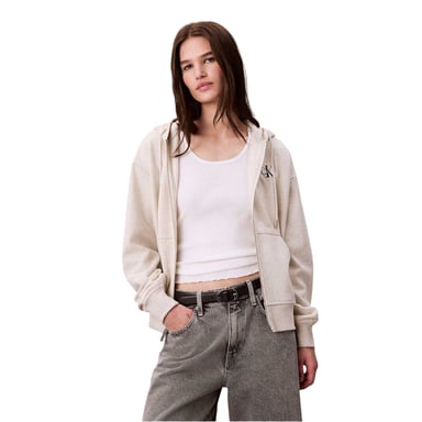 Calvin Klein Womens/Ladies Full Zip Hoodie (Vanilla Heather)