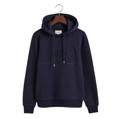 Gant Womens/Ladies Archive Shield Logo Hoodie (Evening Blue)