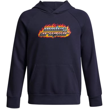 Under Armour Boys Flame Effect Raglan Hoodie (Washed Navy)