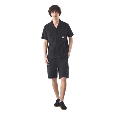 Pretty Green Mens Regular Short-Sleeved Shirt (Black)