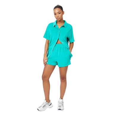 Jack Wills Womens/Ladies Terrycloth Relaxed Fit Shirt And Shorts Set (Emerald)
