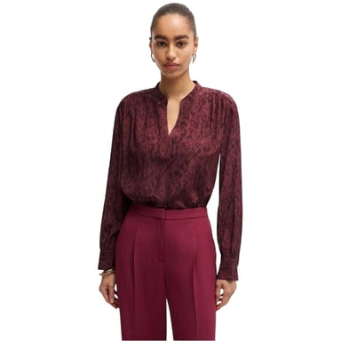 Boss Womens/Ladies Snake Print Long-Sleeved Blouse (Burgundy)