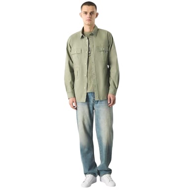 Pretty Green Mens Brentwood Long-Sleeved Shirt (Green)