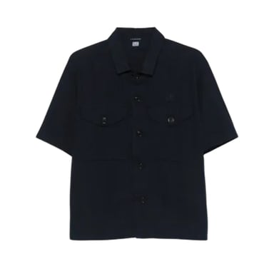 C.P. Company Unisex Adult Solid Regular Shirt (Eclipse Blue)