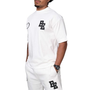 Blank Essentials Mens Cotton Blend Oversized T-Shirt (Off White)