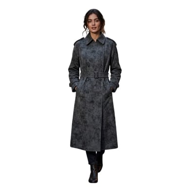 Biba Womens/Ladies Faux Leather Trench Coat (Black)