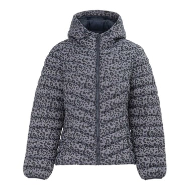 SoulCal Womens/Ladies Bubble Animal Print Nylon Puffer Jacket (Grey)