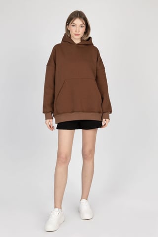 Överdimensionerad hoodie med kenguruficka