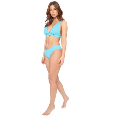 Be You Womens/Ladies Textured Bikini Bottoms (Aqua)