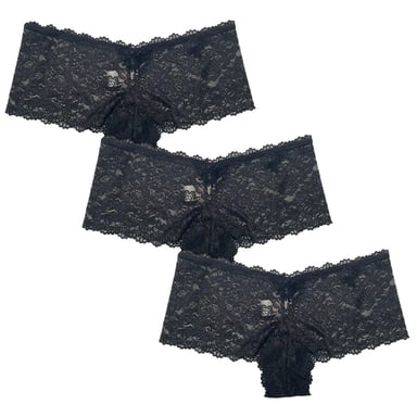 Be You Womens/Ladies Lace Briefs (Pack of 3) (Black)