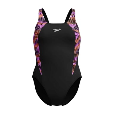 Speedo Womens/Ladies Splice One Piece Swimsuit (Black/Pink)
