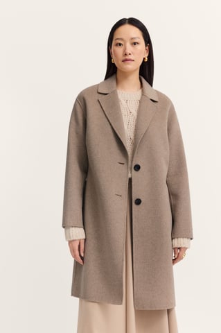 Bugatti Damen Reverskragen Mantel mit Knopfleiste und aus weichem Woll-Mix