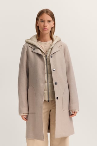 Bugatti Damen Wollmantel  mit Kapuze & herausnehmbarer Weste
