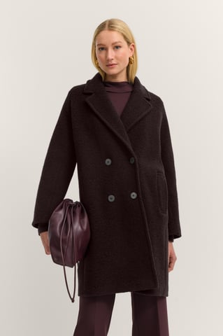 Bugatti Damen Wollmantel im Regular Fit und Oversized-Optik mit Reverskragen