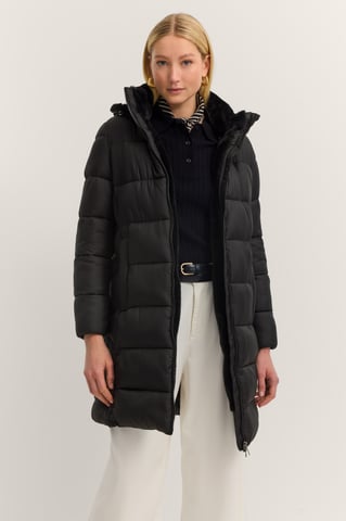 Bugatti Damen Steppmantel mit Kunstfell & abnehmbarer Kapuze