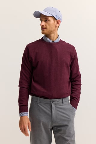 Bugatti Herren Pullover Rundhals Basic Essential aus reiner Baumwolle