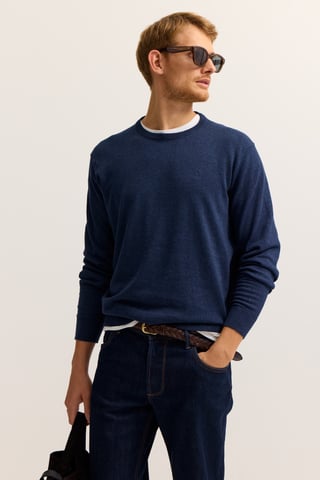 Bugatti Herren Pullover Rundhals  Basic Essential aus reiner Baumwolle