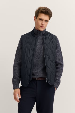 Bugatti Herren Steppweste Regular Fit mit Wellensteppung