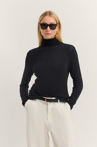 Bugatti Damen Rollkragen Shirt in einem Modal-Mix