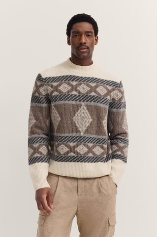 Bugatti Herren Norweger Pullover mit Stehkragen