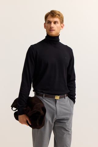 Bugatti Herren Rollkragen Pullover  aus reiner Baumwolle