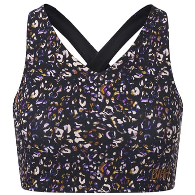 Biba Womens/Ladies Move Leopard Print V Neck Sports Bra (Black)
