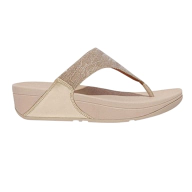 FitFlop Womens/Ladies Lulu Glitz Toe Post Wedge Sandals (Rose Gold)