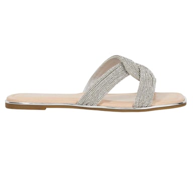 Dune London Womens/Ladies Lo Lavenham Flat Slide (Silver)