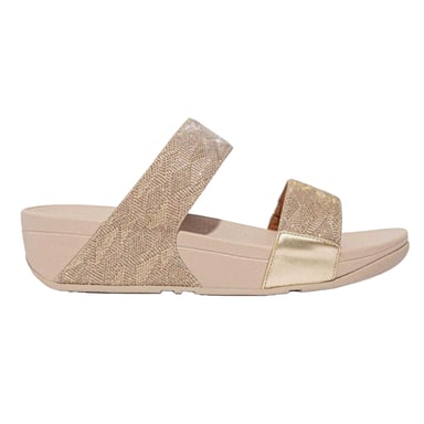 FitFlop Womens/Ladies Glitz Double Strap Slides (Rose Gold)