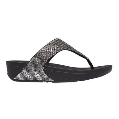 Fit Flop Womens/Ladies Lulu Glitterball Toe Post Wedge Sandals (Silver)