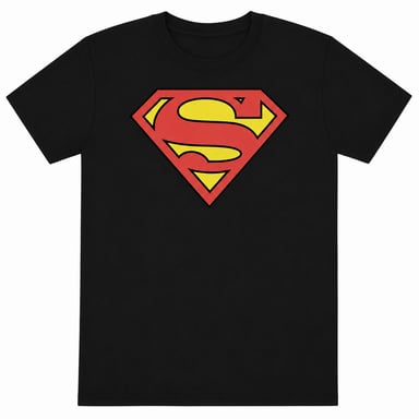 Superman Unisex Adult Classic Logo T-Shirt (Black)