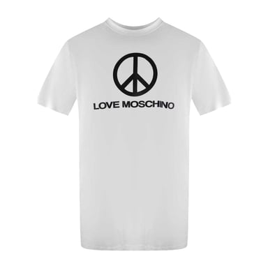 Love Moschino Mens Peace Symbol T-Shirt (White)