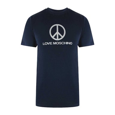 Love Moschino Mens Peace Symbol T-Shirt (Navy Blue)