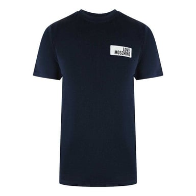 Love Moschino Mens Block Logo T-Shirt (Navy Blue)