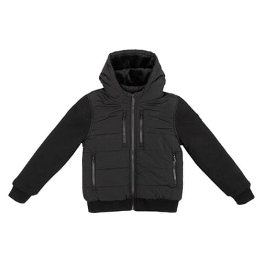 Firetrap Boys Sartorial Quilted Hooded Jacket (Black)