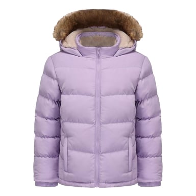 SoulCal Girls Bubble Zip Pocket Puffer Jacket (Purple)