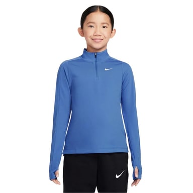 Nike Girls Dri-FIT Half Zip Long-Sleeved Top (Blue)