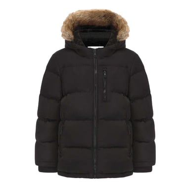 SoulCal Childrens/Kids Quilted Fleece Double Zip Puffer Jacket (Black)