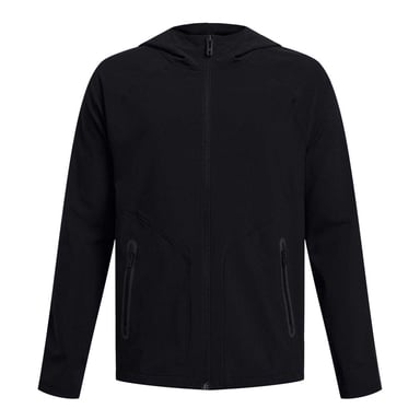 Under Armour Boys Solid Regular Hooded Jacket (Black)