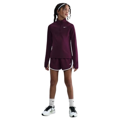 Nike Girls Dri-FIT Half Zip Long-Sleeved Top (Bordeaux)