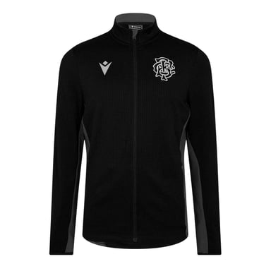 Macron Mens Barbarians 24/25 Fleece Track Jacket (Black/White)